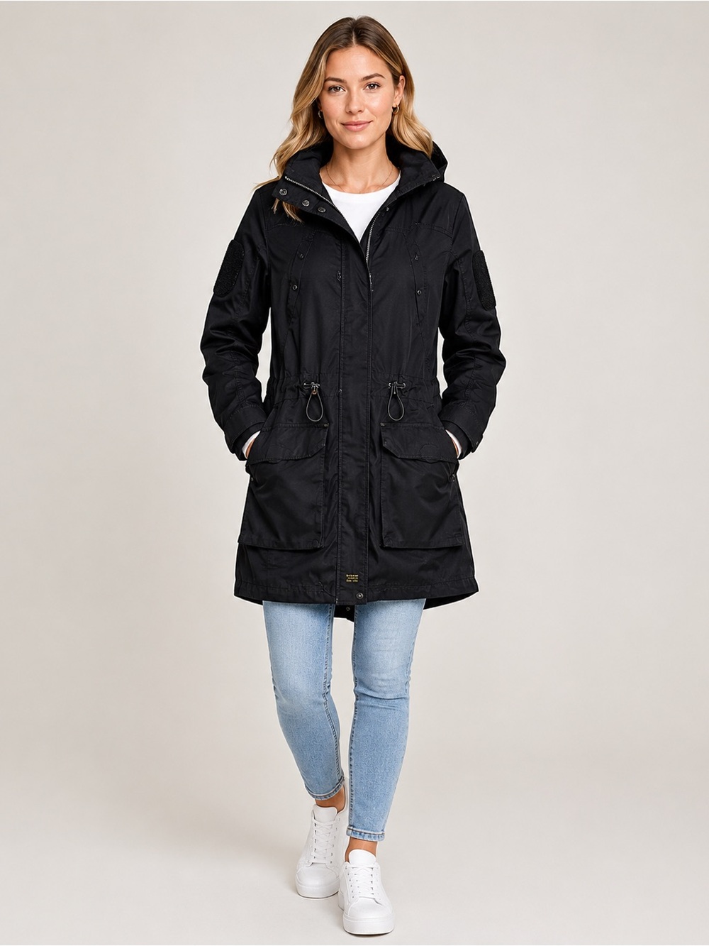 G-Star Raw Black Utility Hooded Parka Jacket Womens S